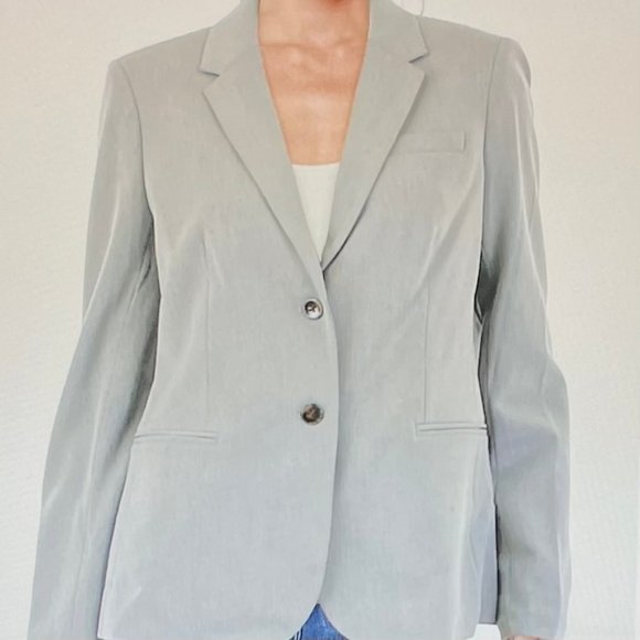 Career Blazer by Magaschoni Lined 2-Button in Heathered Gray (8) New with Tag - Picture 1 of 12